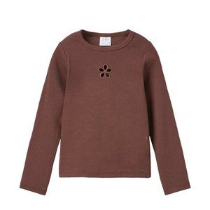 ZARA Kids Ribbed Flower Top sz7